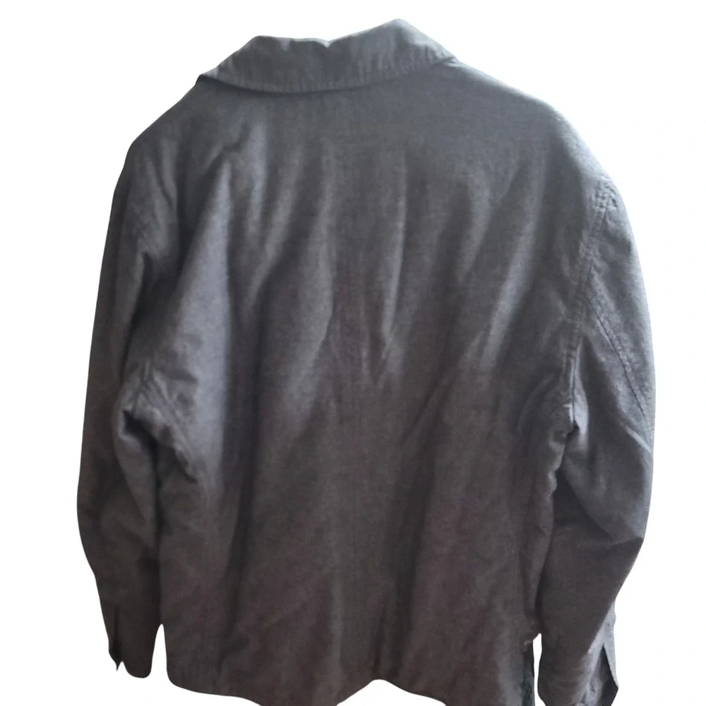 Banana Republic Men's Gray Chambray Utility Jacket Zip‎ Front Button Pocket M